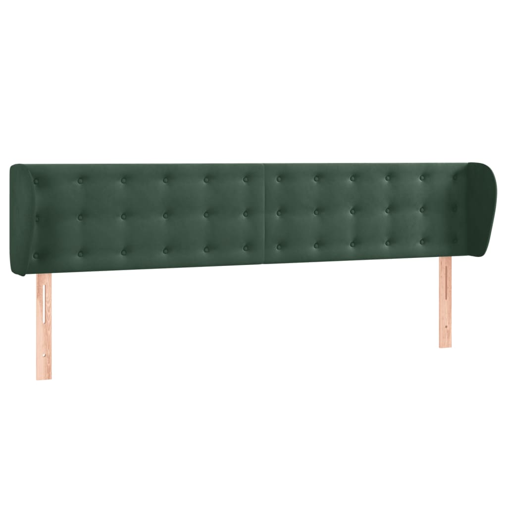 vidaXL Čelo postele typu ušák tmavě zelené 163x23x78/88 cm samet