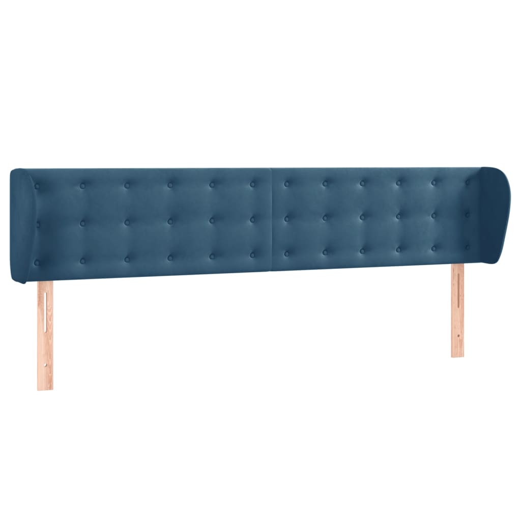 vidaXL Čelo postele typu ušák tmavě modré 163x23x78/88 cm samet