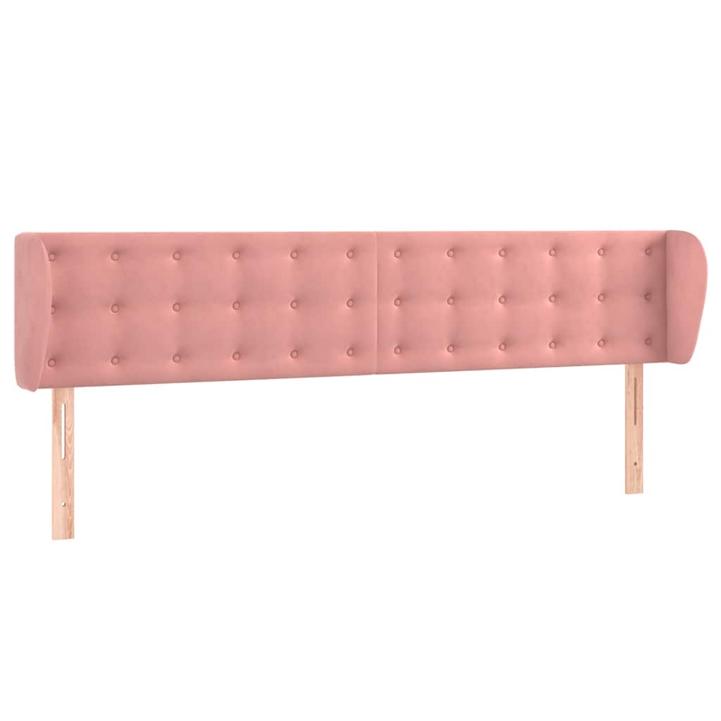 vidaXL Čelo postele typu ušák růžová 163x23x78/88 cm samet
