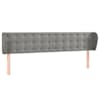 vidaXL voodipeats servadega, helehall, 183x23x78/88 cm, samet