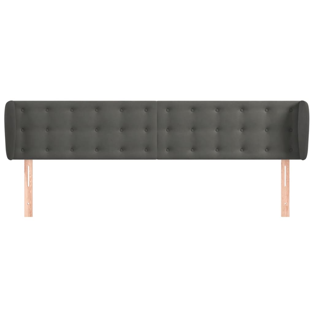 vidaXL Hoofdbord met randen 183x23x78/88 cm fluweel donkergrijs afbeelding