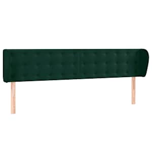 Čelo postele typu ušák tmavě zelené 183x23x78/88 cm samet - obrázek 2