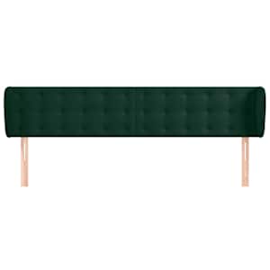 Čelo postele typu ušák tmavě zelené 183x23x78/88 cm samet - obrázek 3