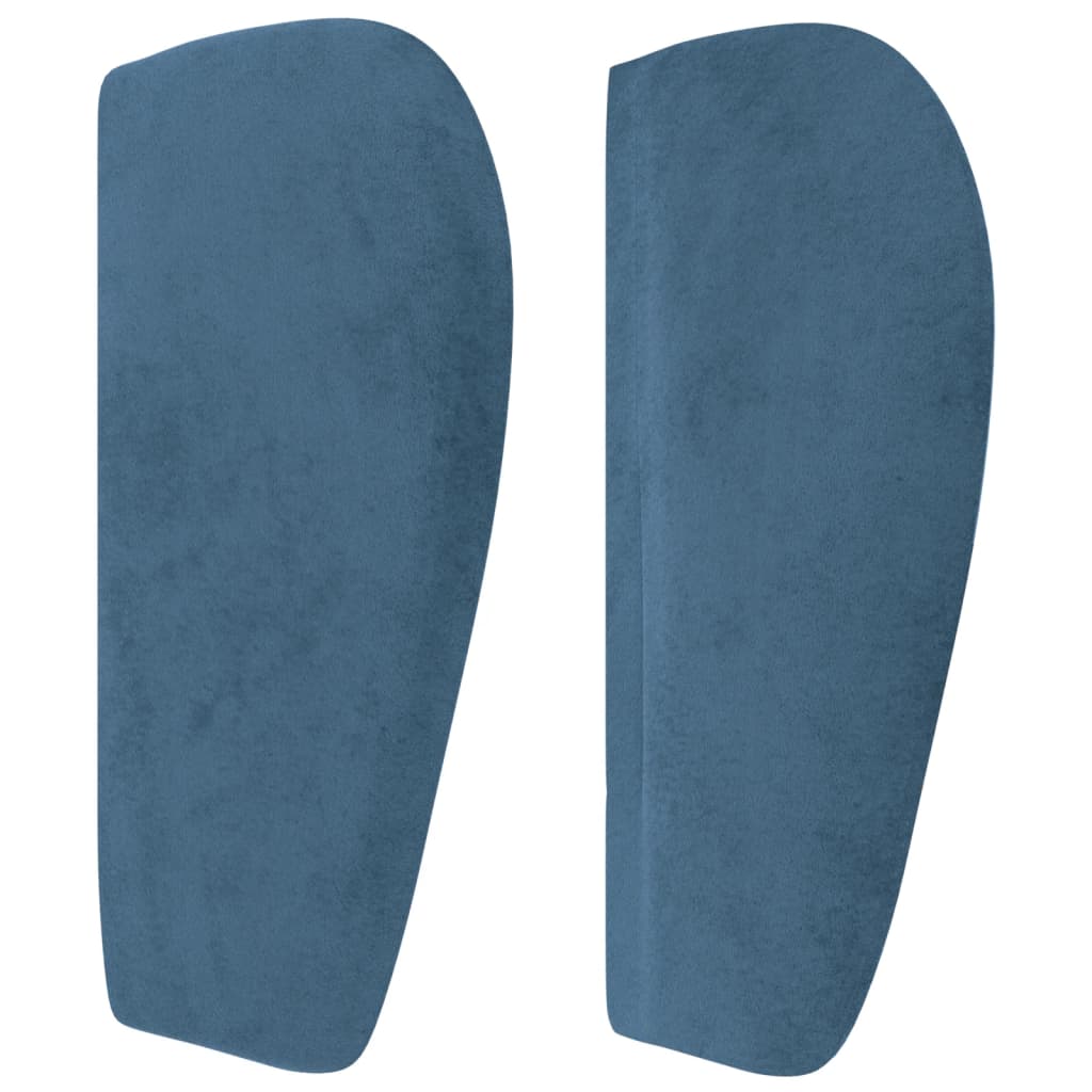 Tăblie pat cu aripioare albastru închis 183x23x78/88 cm catifea
