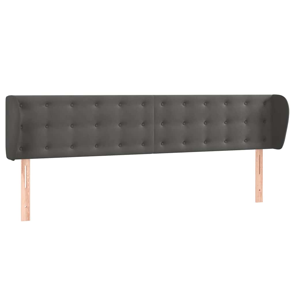 vidaXL Tăblie de pat cu aripioare gri închis 203x23x78/88 cm catifea
