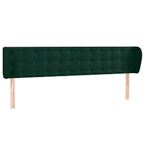 Čelo postele typu ušák tmavě zelené 203x23x78/88 cm samet - obrázek 2