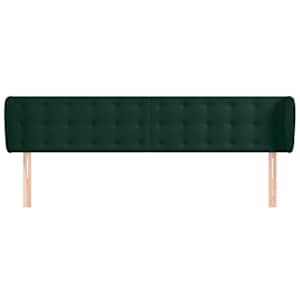 Čelo postele typu ušák tmavě zelené 203x23x78/88 cm samet - obrázek 3