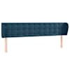 vidaXL voodipeats servadega, tumesinine, 203x23x78/88 cm, samet