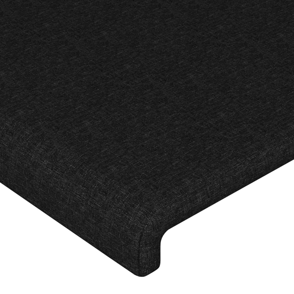 Tăblie de pat cu aripioare, negru, 83x23x118/128 cm, textil