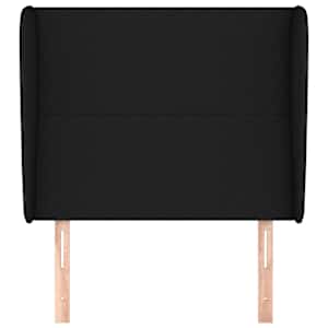 Čelo postele typu ušák černé 83 x 23 x 118/128 cm textil - obrázek 3