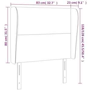Čelo postele typu ušák tmavě hnědé 83 x 23 x 118/128 cm textil - obrázek 9