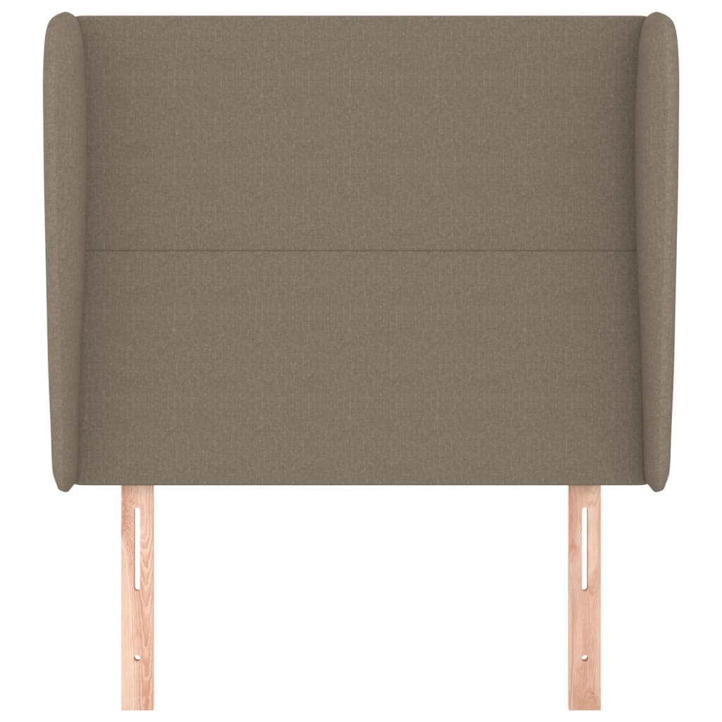vidaXL Hoofdbord met randen 83x23x118/128 cm stof taupe afbeelding