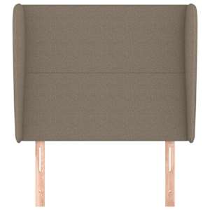 Čelo postele typu ušák taupe 83 x 23 x 118/128 cm textil - obrázek 3