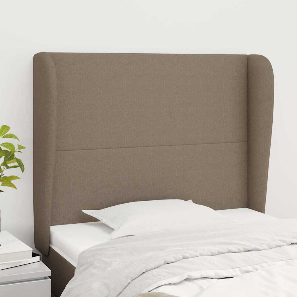 vidaXL Kopfteil mit Ohren Taupe 83x23x118/128 cm Stoff