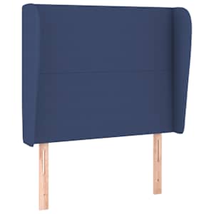Čelo postele typu ušák modré 83 x 23 x 118/128 cm textil - obrázek 2