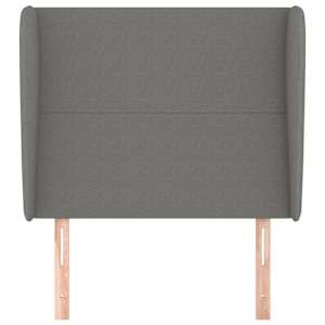 Čelo postele typu ušák tmavě šedé 93x23x118/128 cm textil - obrázek 3