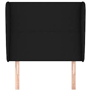 Čelo postele typu ušák černé 93x23x118/128 cm textil - obrázek 3