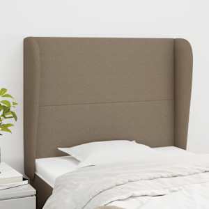 Čelo postele typu ušák taupe 93x23x118/128 cm textil - obrázek 1