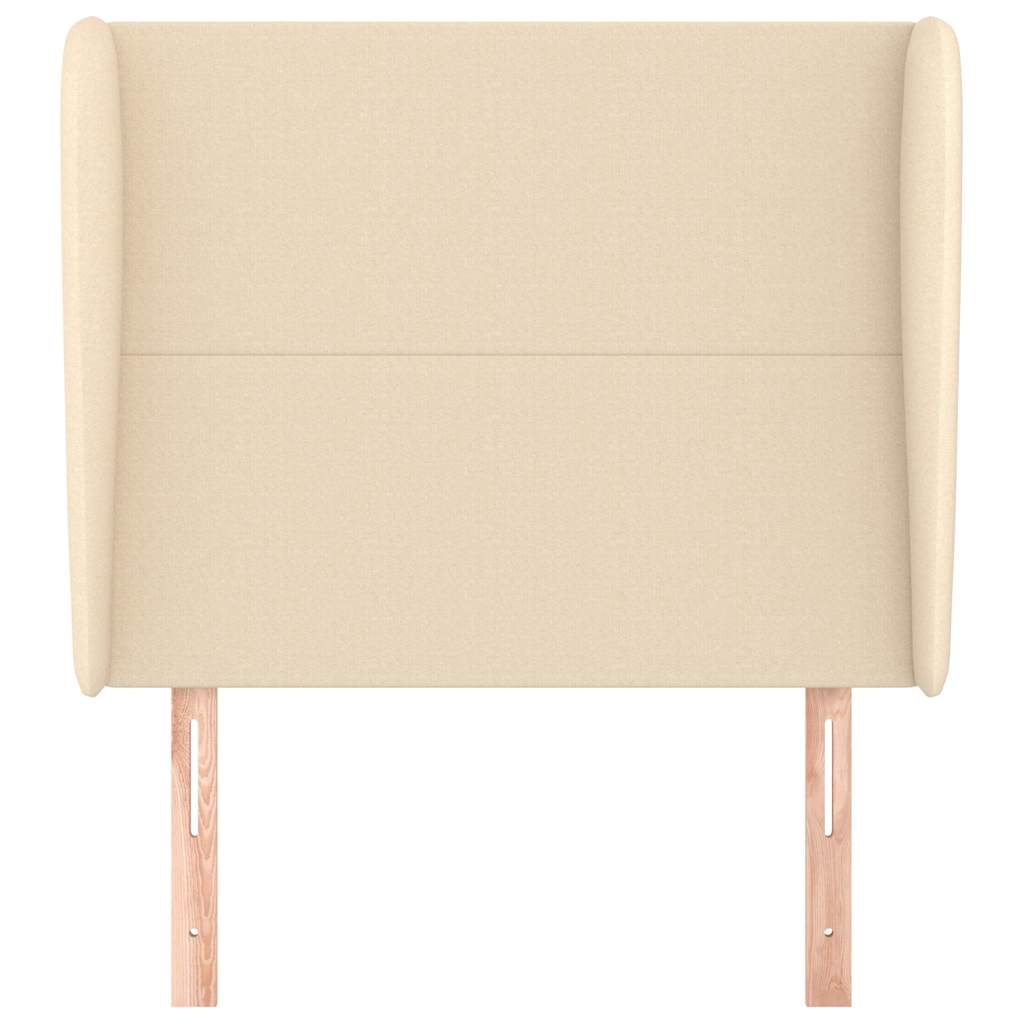 vidaXL Hoofdbord met randen 93x23x118/128 cm stof crèmekleurig, foto 2