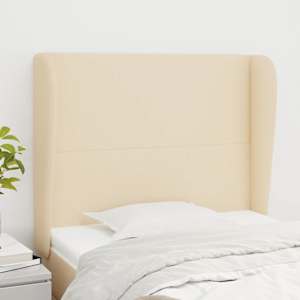 Čelo postele typu ušák krémové 93x23x118/128 cm textil - obrázek 1