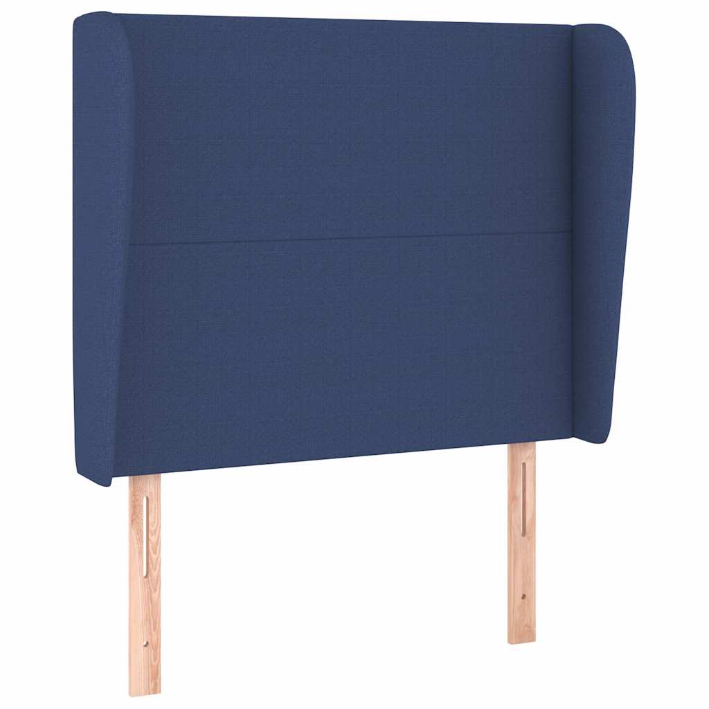 vidaXL Hoofdbord met randen 93x23x118/128 cm stof blauw, foto 3