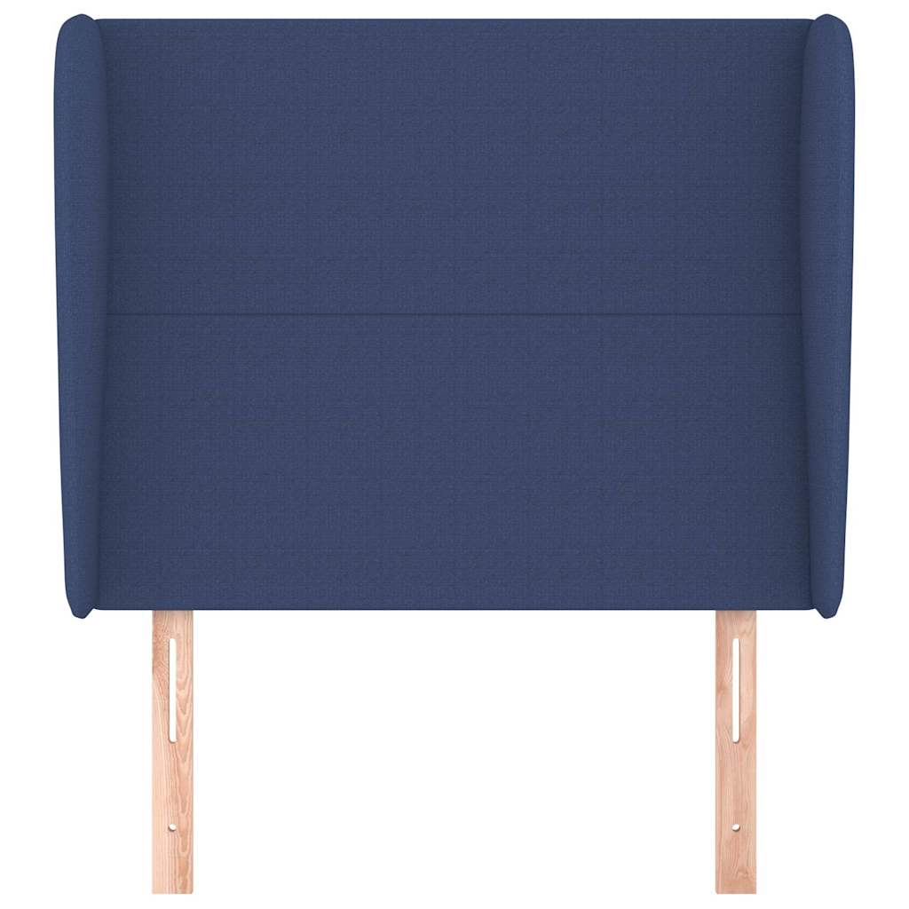 vidaXL Hoofdbord met randen 93x23x118/128 cm stof blauw, foto 2