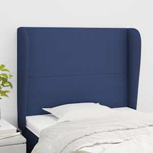 Čelo postele typu ušák modré 93x23x118/128 cm textil - obrázek 1