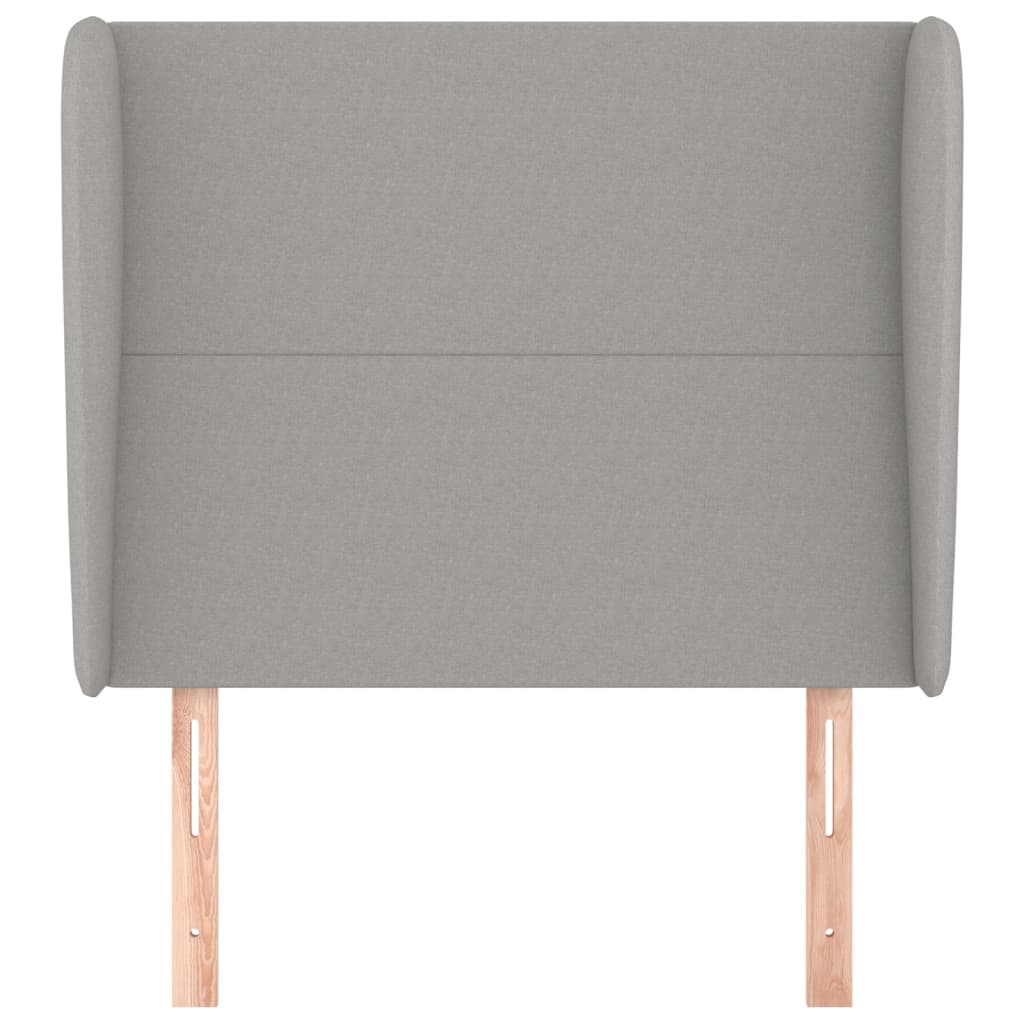 vidaXL Hoofdbord met randen 103x23x118/128 cm stof lichtgrijs afbeelding