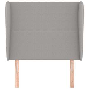 Čelo postele typu ušák světle šedé 103x23x118/128 cm textil - obrázek 3
