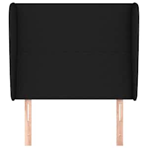 Čelo postele typu ušák černé 103x23x118/128 cm textil - obrázek 3