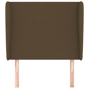 Čelo postele typu ušák tmavě hnědé 103x23x118/128 cm textil - obrázek 3