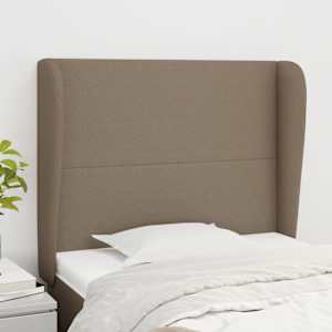 Čelo postele typu ušák taupe 103x23x118/128 cm textil - obrázek 1
