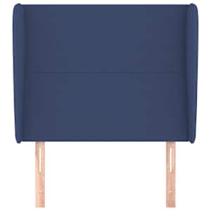 Čelo postele typu ušák modré 103x23x118/128 cm textil - obrázek 3