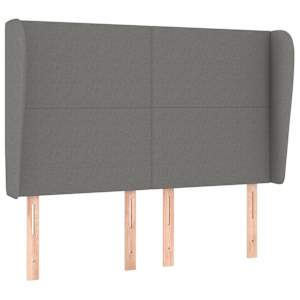 Čelo postele typu ušák tmavě šedé 147x23x118/128 cm textil - obrázek 2