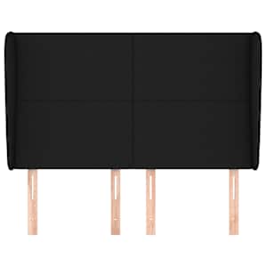 Čelo postele typu ušák černé 147x23x118/128 cm textil - obrázek 3