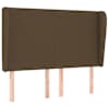 vidaXL voodipeats servadega, tumepruun, 147x23x118/128 cm, kangas