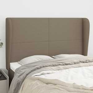 Čelo postele typu ušák taupe 147x23x118/128 cm textil - obrázek 1