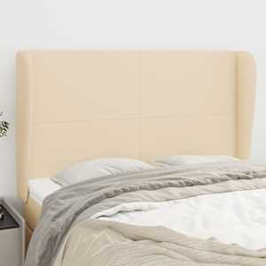 Čelo postele typu ušák krémové 147x23x118/128 cm textil - obrázek 1