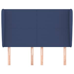 Čelo postele typu ušák modré 147x23x118/128 cm textil - obrázek 3