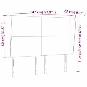 Čelo postele typu ušák modré 147x23x118/128 cm textil - obrázek 9