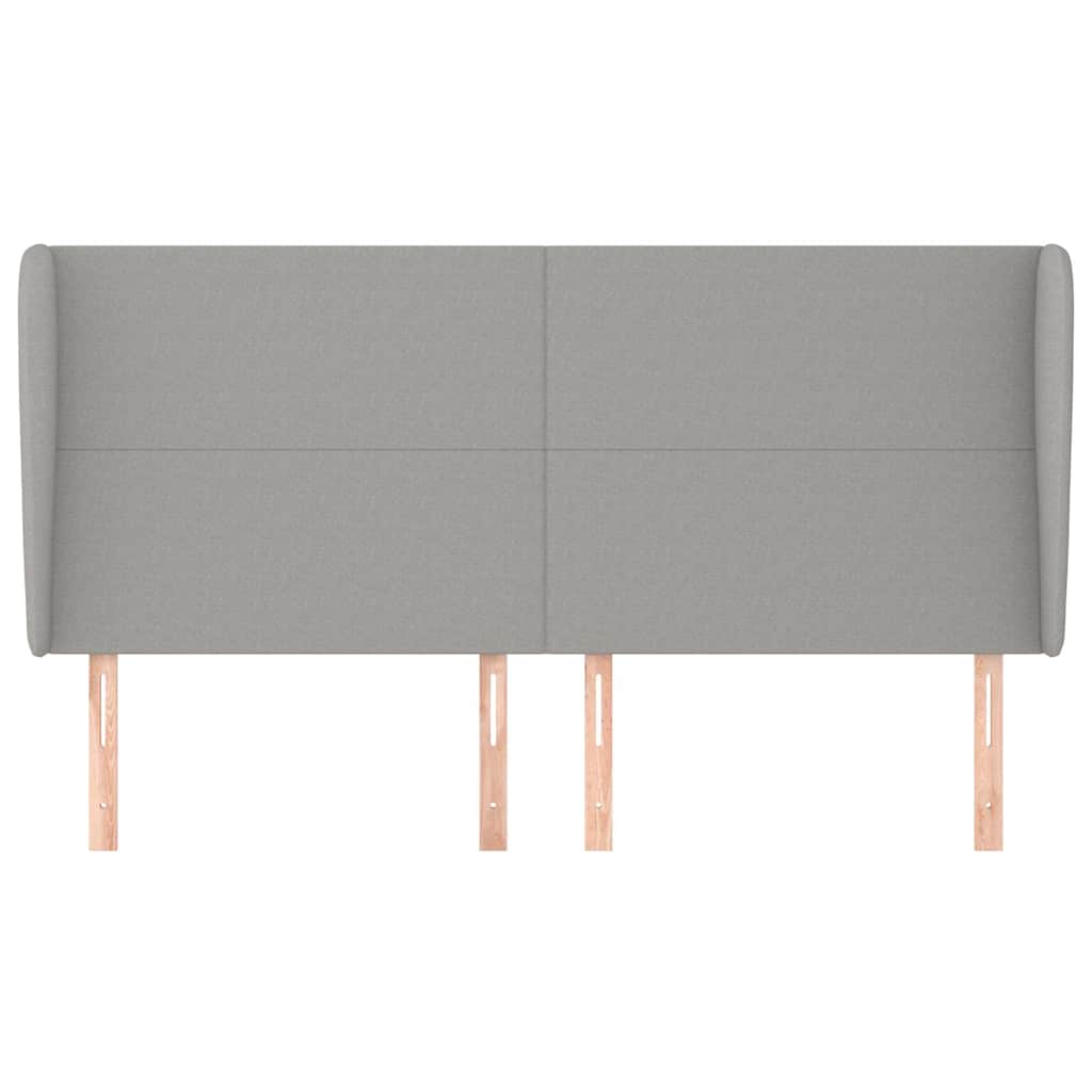 vidaXL Hoofdbord met randen 163x23x118/128 cm stof lichtgrijs grijs, foto 2
