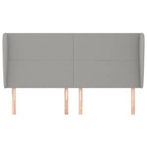 Čelo postele typu ušák světle šedé 163x23x118/128 cm textil - obrázek 3