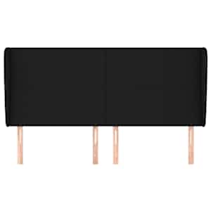 Čelo postele typu ušák černé 163x23x118/128 cm textil - obrázek 3