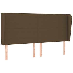 Čelo postele typu ušák tmavě hnědé 163x23x118/128 cm textil - obrázek 2