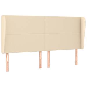 Čelo postele typu ušák krémové 163x23x118/128 cm textil - obrázek 2
