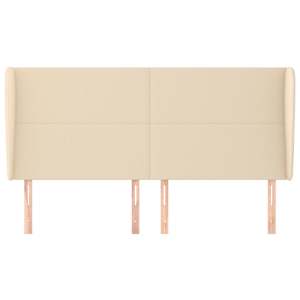 Čelo postele typu ušák krémové 163x23x118/128 cm textil - obrázek 3