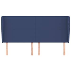 Čelo postele typu ušák modré 163x23x118/128 cm textil - obrázek 3