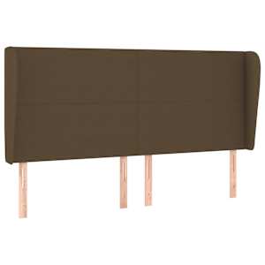 Čelo postele typu ušák tmavě hnědé 183x23x118/128 cm textil - obrázek 2