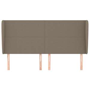 Čelo postele typu ušák taupe 183x23x118/128 cm textil - obrázek 3