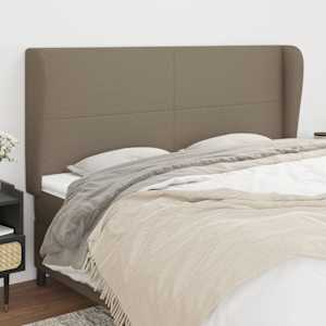 Čelo postele typu ušák taupe 183x23x118/128 cm textil - obrázek 1